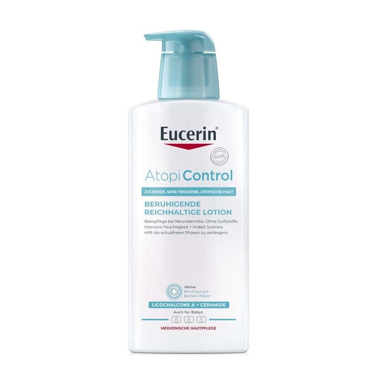 Eucerin AtopiControl Lotion beruhigt die Haut bei Neurodermitis
