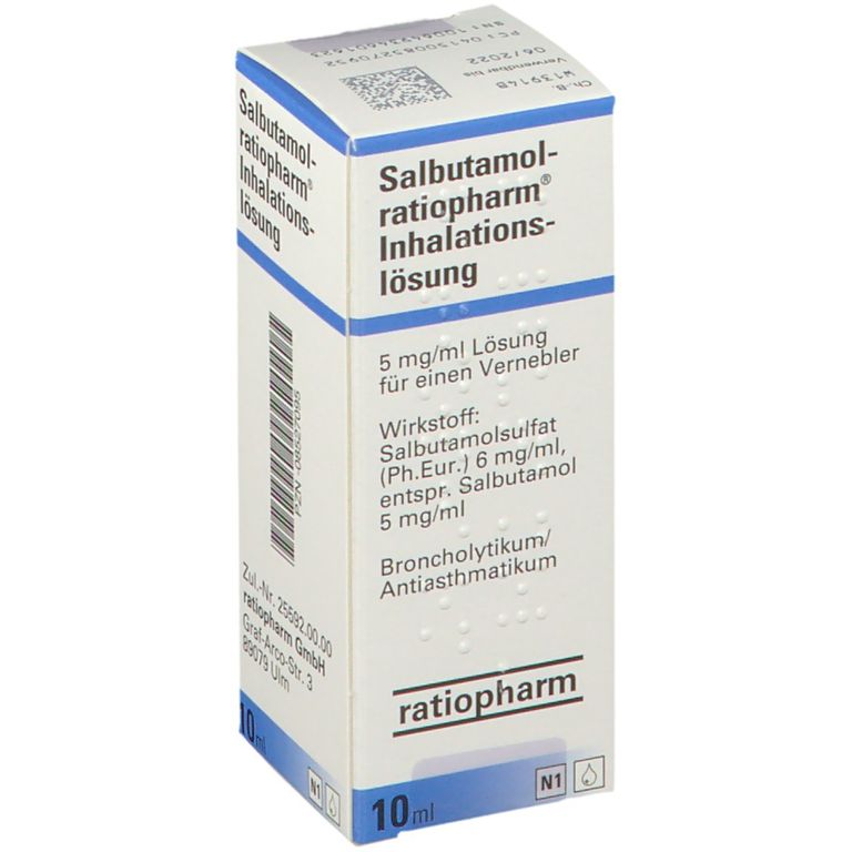 Salbutamol-ratiopharm® Inhalations 10 ml mit dem E-Rezept kaufen - Shop
