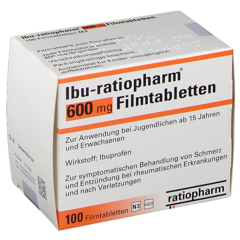 Ibu-ratiopharm® 600 mg 100 St mit dem E-Rezept kaufen - Shop Apotheke