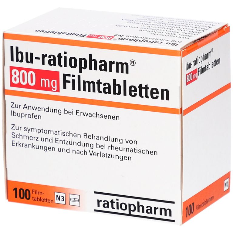 Ibu-ratiopharm® 800 mg 100 St mit dem E-Rezept kaufen - Shop Apotheke