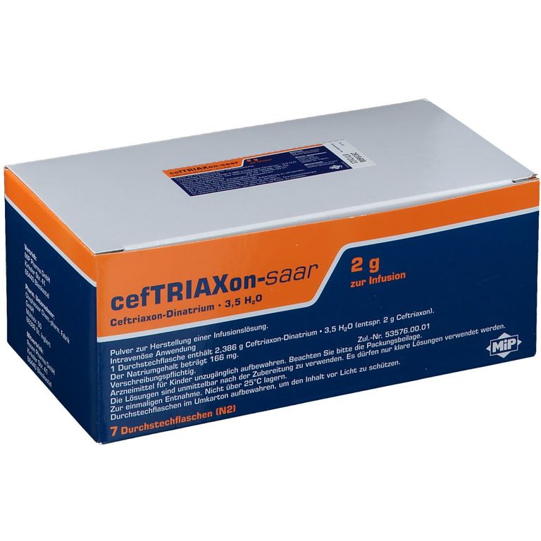 cefTRIAXon-saar® 2 g 7 St mit dem E-Rezept kaufen - Shop Apotheke
