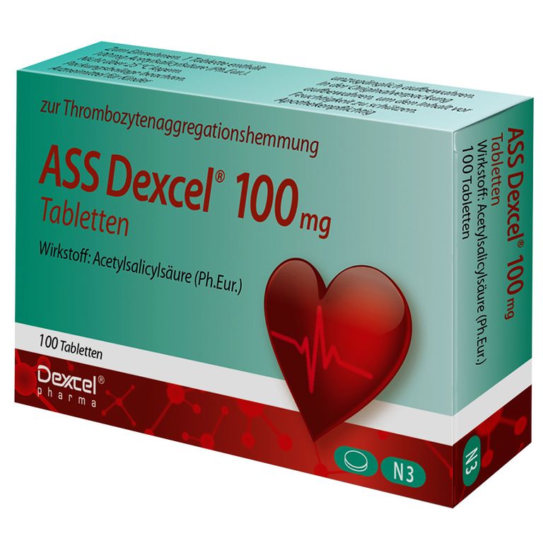 ASS Dexcel® 100 mg, zur Vorbeugung von Herzinfarkt und Schlaganfall bei ...