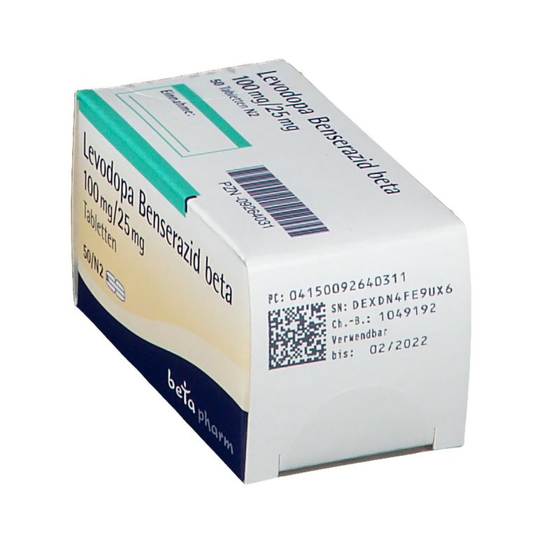 Levodopa Benserazid beta 100 mg/25 mg 50 St mit dem E-Rezept kaufen ...