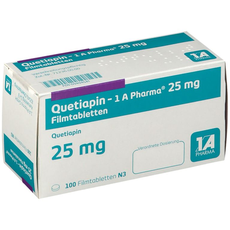 Quetiapin 1A Pharma® 25Mg 100 St mit dem ERezept kaufen Shop Apotheke
