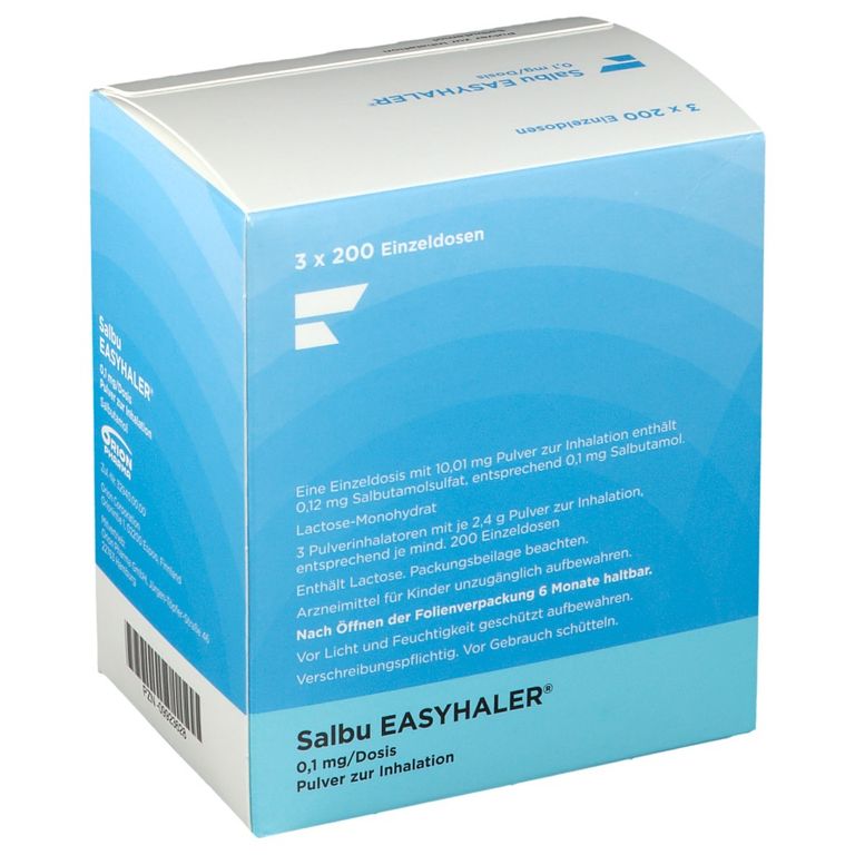 Salbu Easyhaler® 0 1 Mg Dosis 3 St Mit Dem E Rezept Kaufen Shop Apotheke