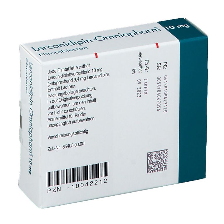 Lercanidipin-Omniapharm® 10 mg 100 St mit dem E-Rezept kaufen - Shop