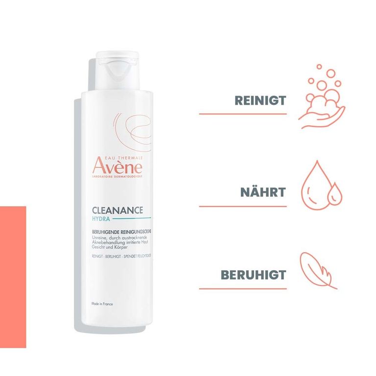 Avène Cleanance HYDRA Beruhigende Reinigungscreme - bei Akne 200 ml ...