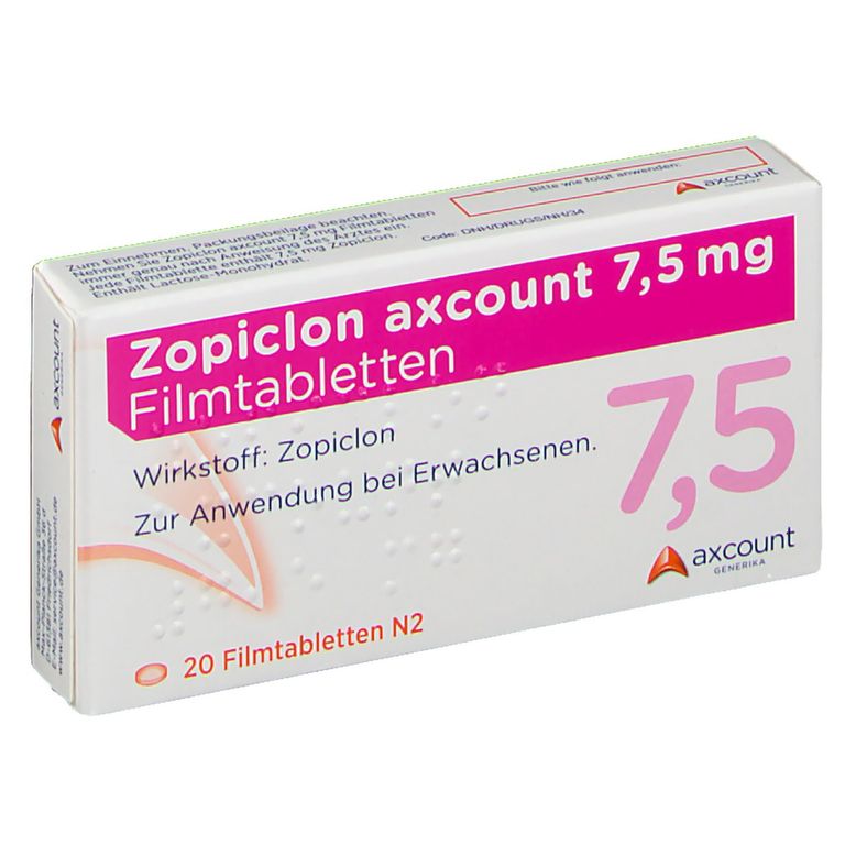 Zopiclon axcount 7,5 mg 20 St mit dem ERezept kaufen Shop Apotheke