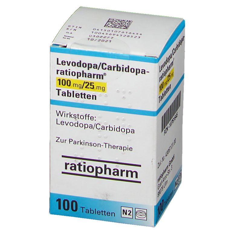 Levodopa/Carbidoparatiopharm® 100 mg/25 mg 100 St mit dem ERezept