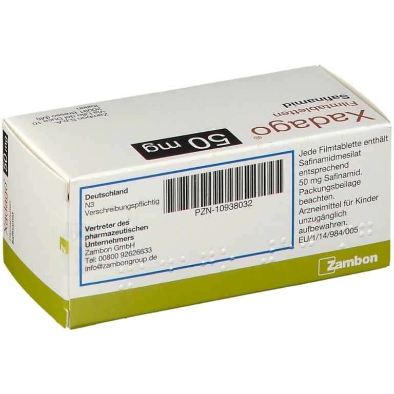 Xadago® 50 mg 100 St mit dem ERezept kaufen Shop Apotheke