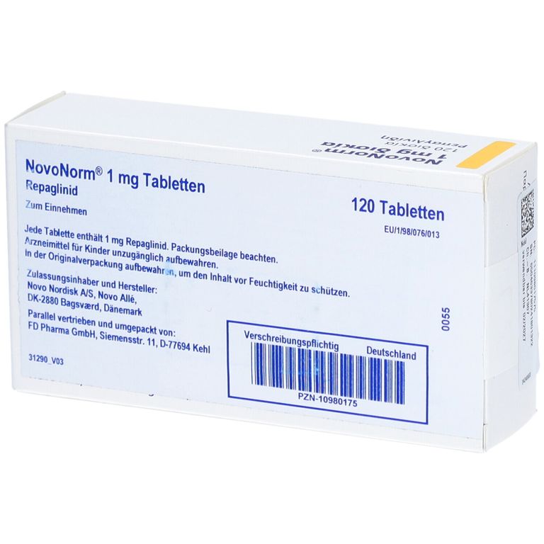 Novonorm 1 Mg 120 St Mit Dem E-Rezept Kaufen - Shop Apotheke