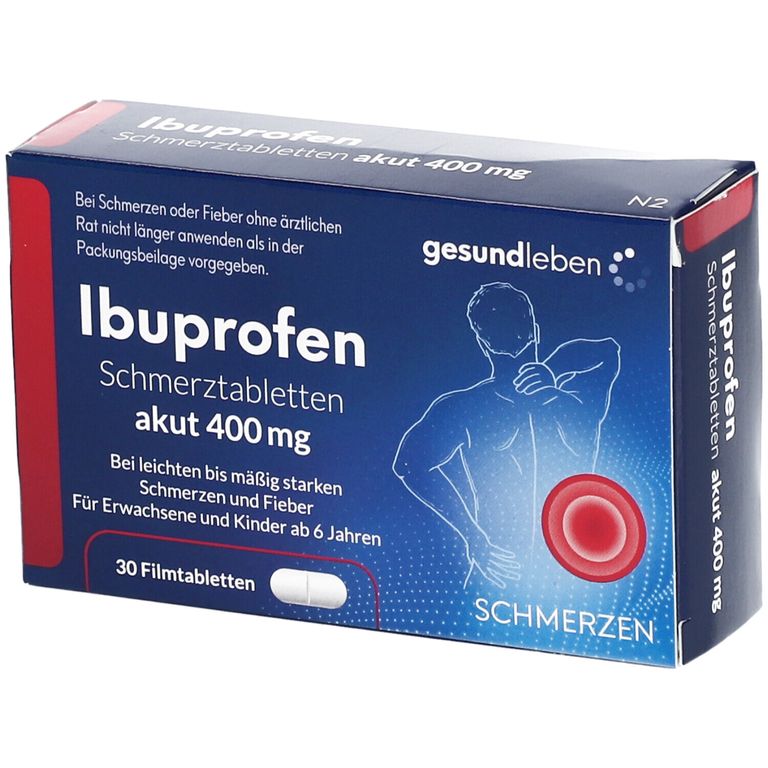 IBUPROFEN Schmerztabletten akut 400 mg 30 St - Shop Apotheke