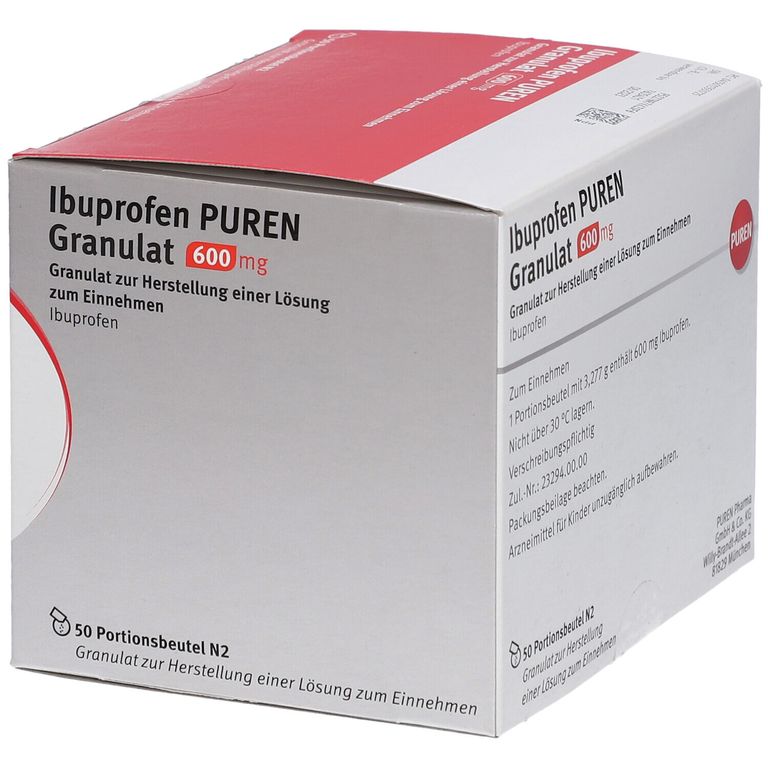 Ibuprofen PUREN Granulat 600 mg 50 St mit dem ERezept kaufen Shop Apotheke