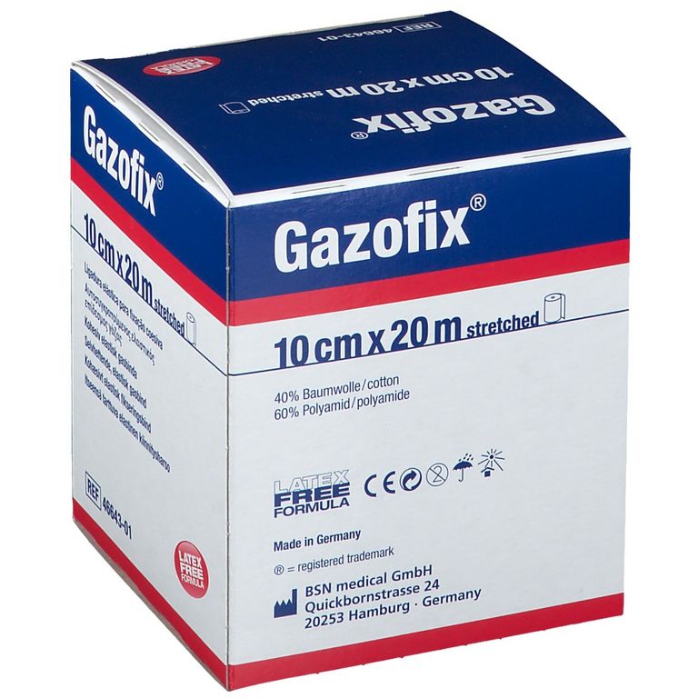 Gazofix Benda Elastica Coesiva Autoadesiva MX8 20 Cm X 8 Cm – Colore Blu, 1 Pezzo, Per Fissaggio E Supporto