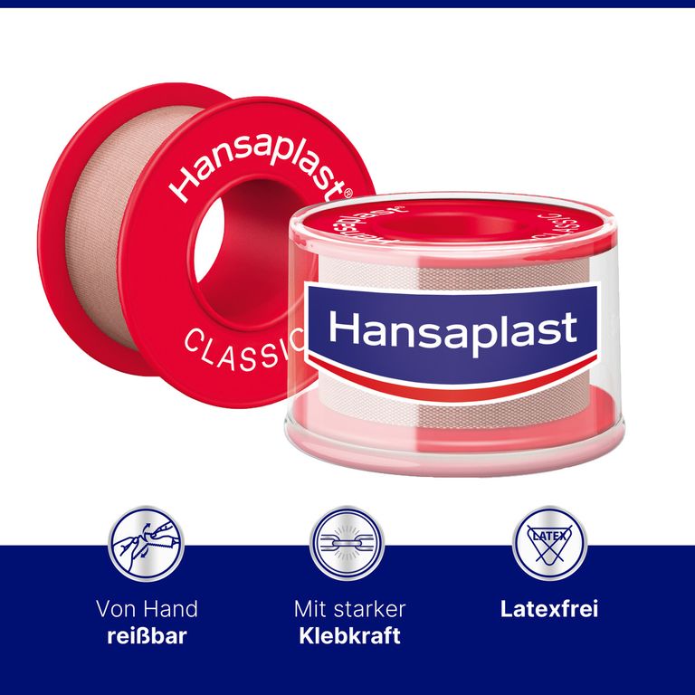 Hansaplast Fixierpflaster Classic 2,5 cm x 5 m 1 St Shop Apotheke