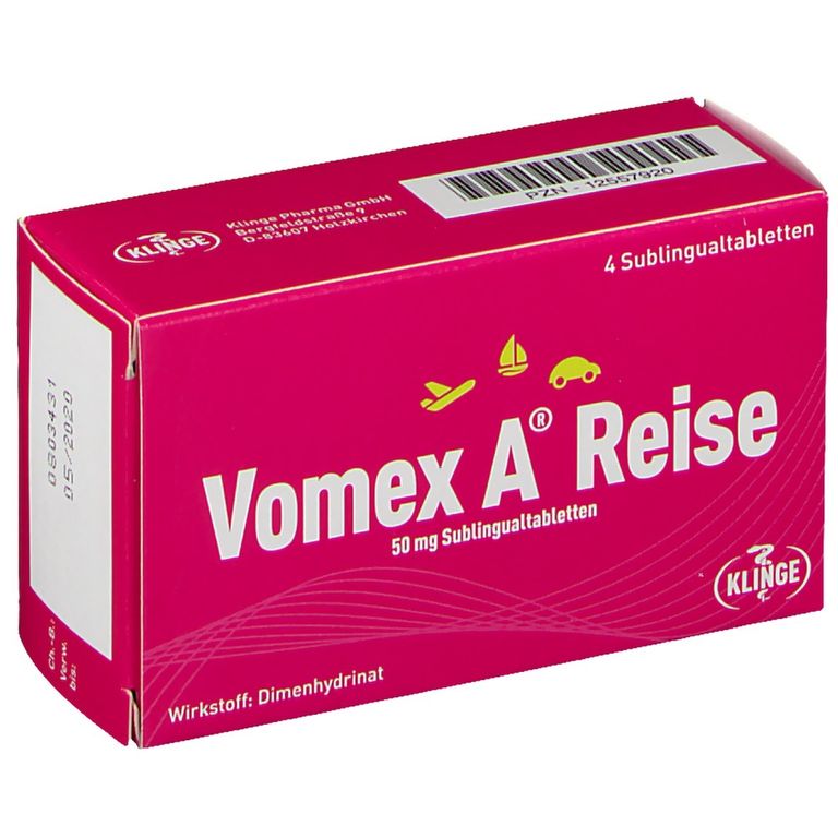 Vomex A® Reise 50 mg 4 St - Shop Apotheke