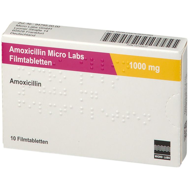 Amoxicillin Micro Labs 1000 mg 10 St mit dem E-Rezept kaufen - Shop