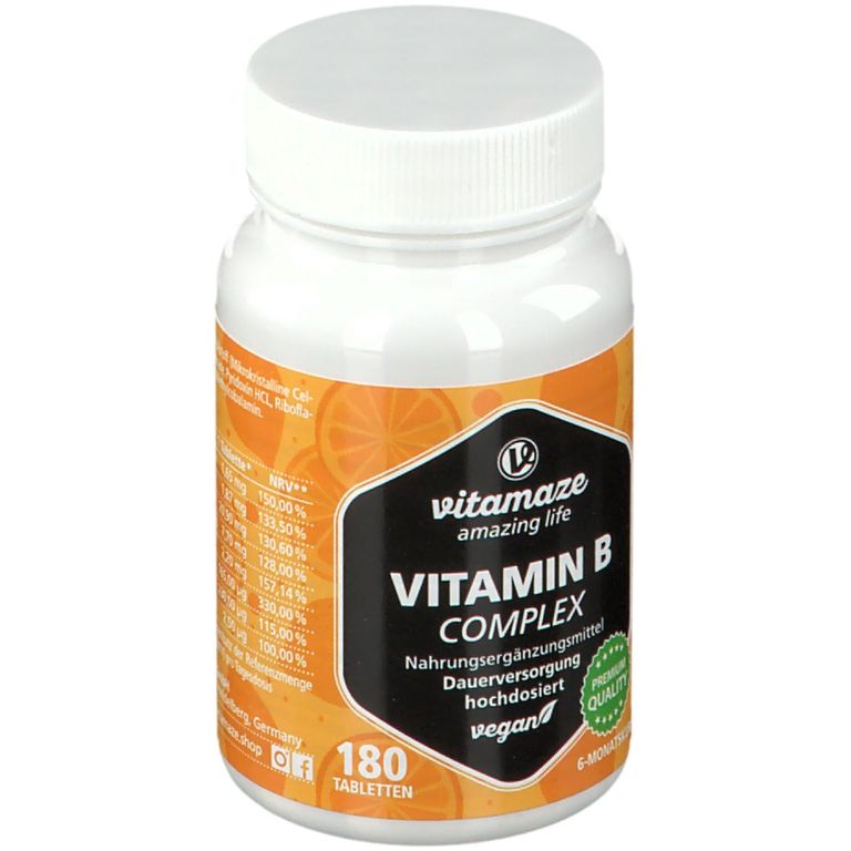 Vitamaze VITAMIN B-Complex Hochdosiert Vegan 180 St - Shop Apotheke