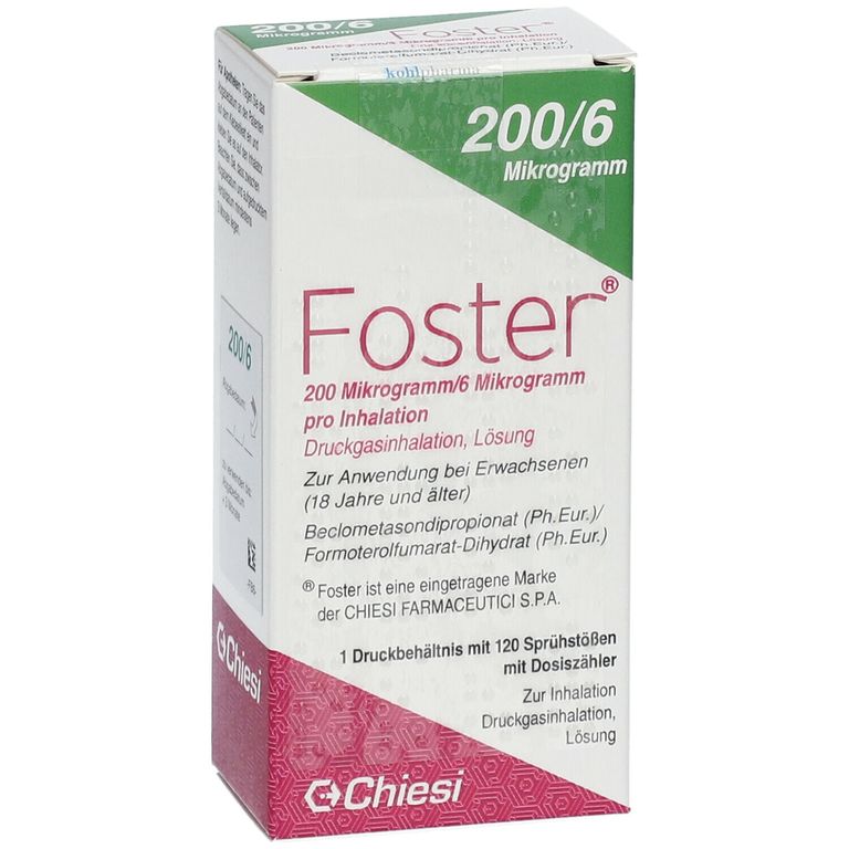 FOSTER® 200/6 µg 120 Hub Dosieraerosol 1 St mit dem ERezept kaufen Shop Apotheke