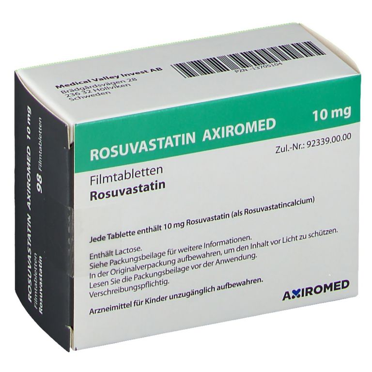 ROSUVASTATIN AXIROMED 10 mg 98 St mit dem E-Rezept kaufen - Shop Apotheke