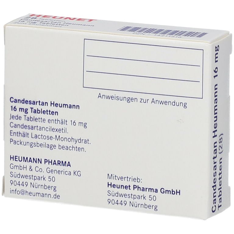 Candesartan Heumann 16 mg 28 St mit dem E-Rezept kaufen - SHOP APOTHEKE