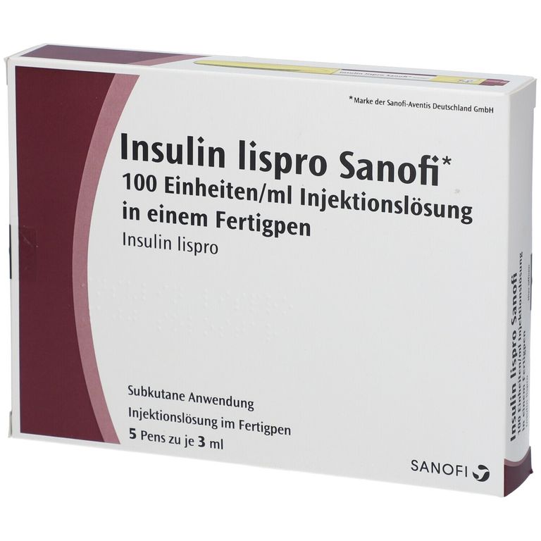 Insulin Lispro Sanofi 100 E/ml 5x3 ml mit dem ERezept