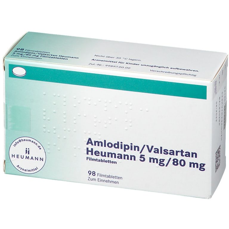 Amlodipinvalsartan Heumann 5 Mg80 Mg 98 St Mit Dem E Rezept Kaufen