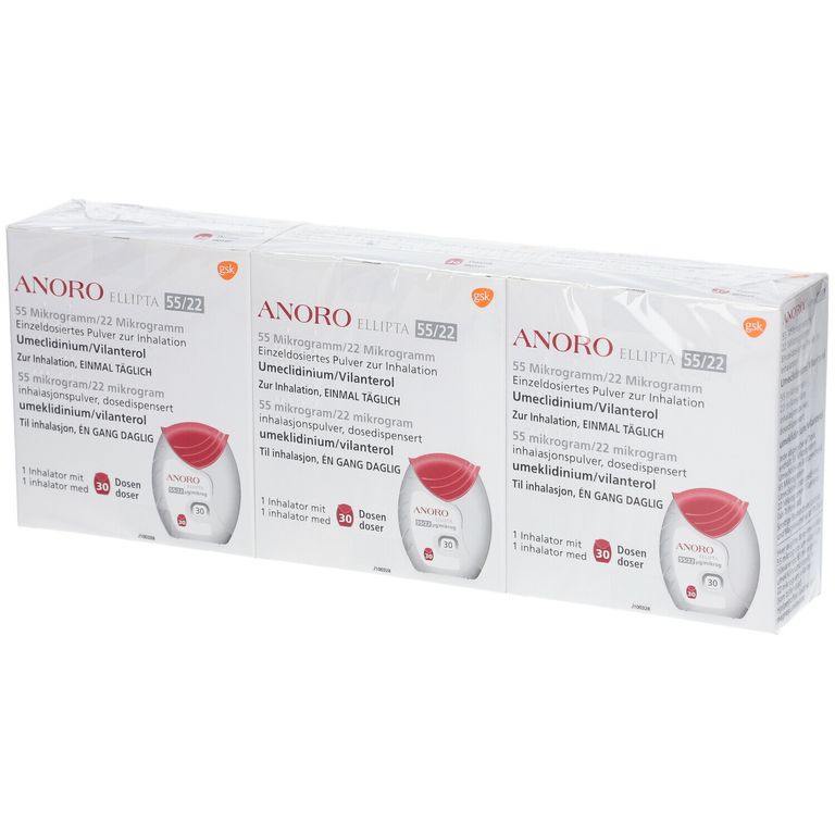 ANORO ELLIPTA 55 µg/22 µg 3 St mit dem E-Rezept kaufen - Shop Apotheke