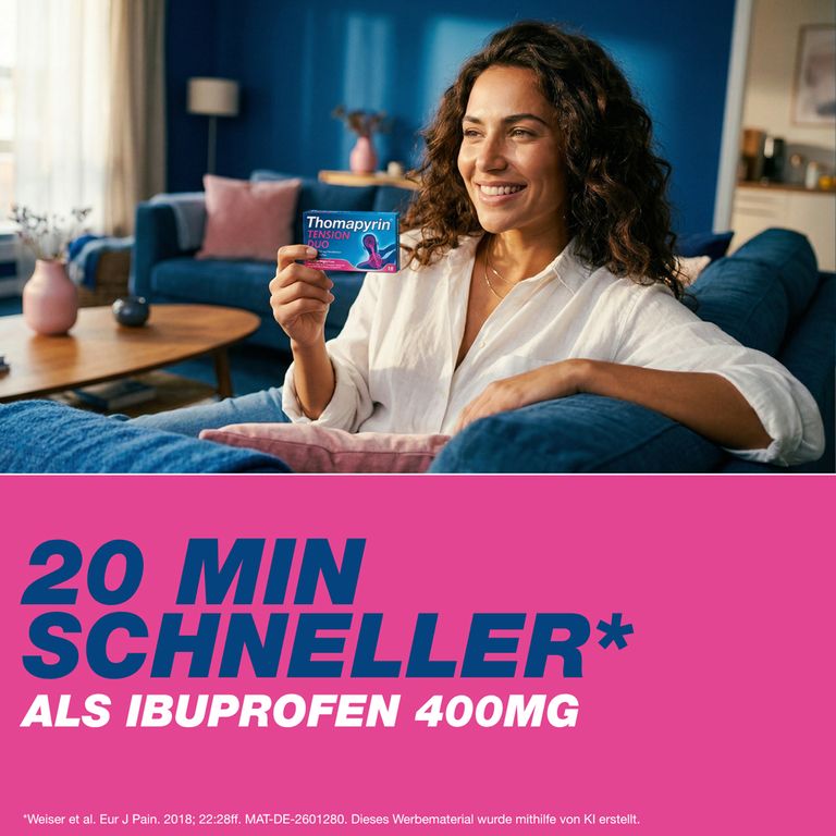 Thomapyrin TENSION DUO bei stärkeren Kopfschmerzen | Einzigartige