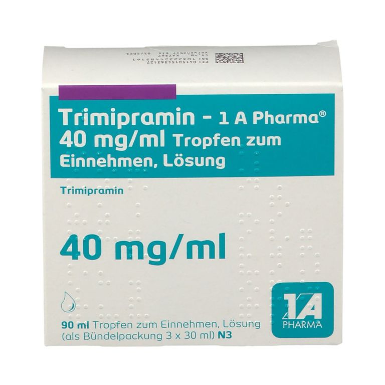 Trimipramin 1A Pharma® 40 mg/ml 3x30 ml mit dem ERezept kaufen SHOP APOTHEKE