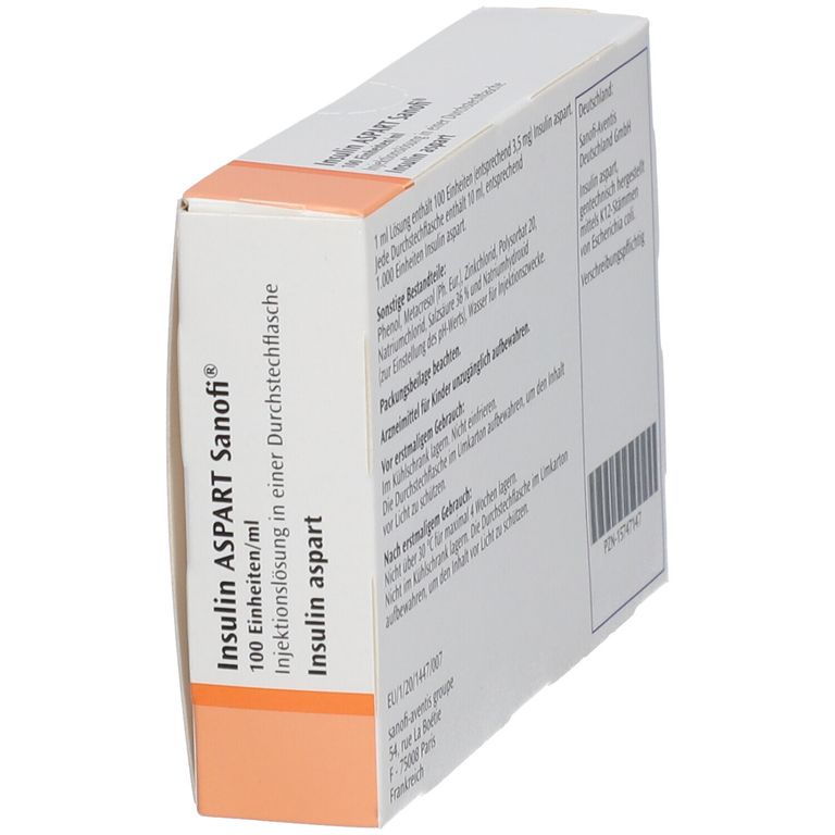 INSULIN ASPART Sanofi 100 E/ml ILO i.e.Dsfl. 5x10 ml mit