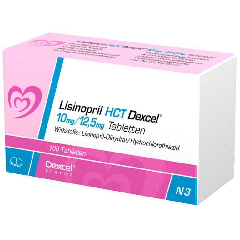 Lisinopril HCT Dexcel® 10 mg/12,5 mg 100 St mit dem ERezept kaufen