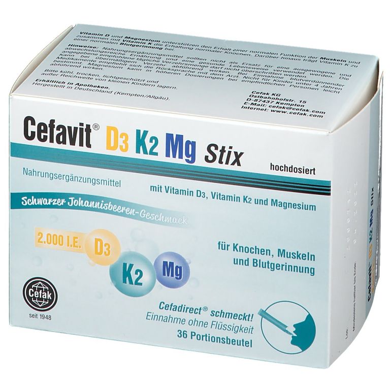 Cefavit D3 K2 Mg 2000 I.E. Stix 36 St Shop Apotheke