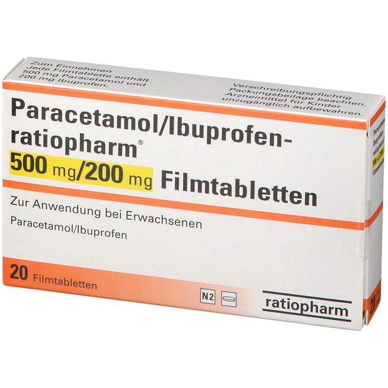 Paracetamol/Ibuprofenratiopharm® 500 mg/200 mg 20 St