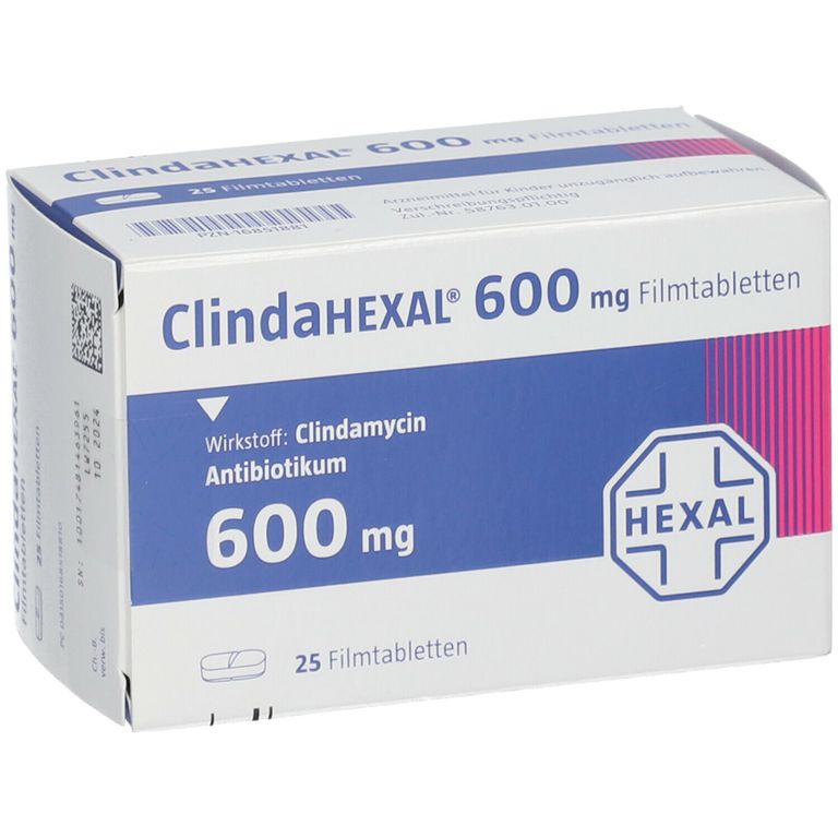 CLINDAHEXAL 600 mg Filmtabletten 25 St mit dem E-Rezept kaufen - Shop