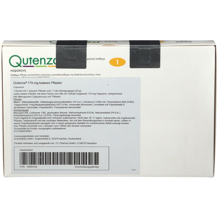 Qutenza 179 mg Kutanes Pflaster 1 St mit dem ERezept kaufen SHOP