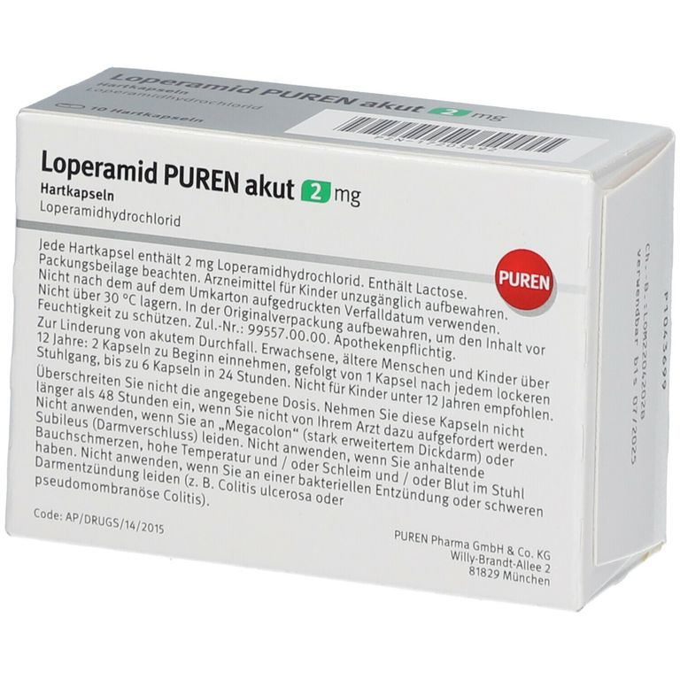 Loperamid PUREN akut 2 mg 10 St Shop Apotheke