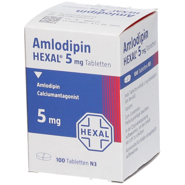 AMLODIPIN HEXAL 5 mg Tabletten Dose 100 St mit dem E-Rezept kaufen