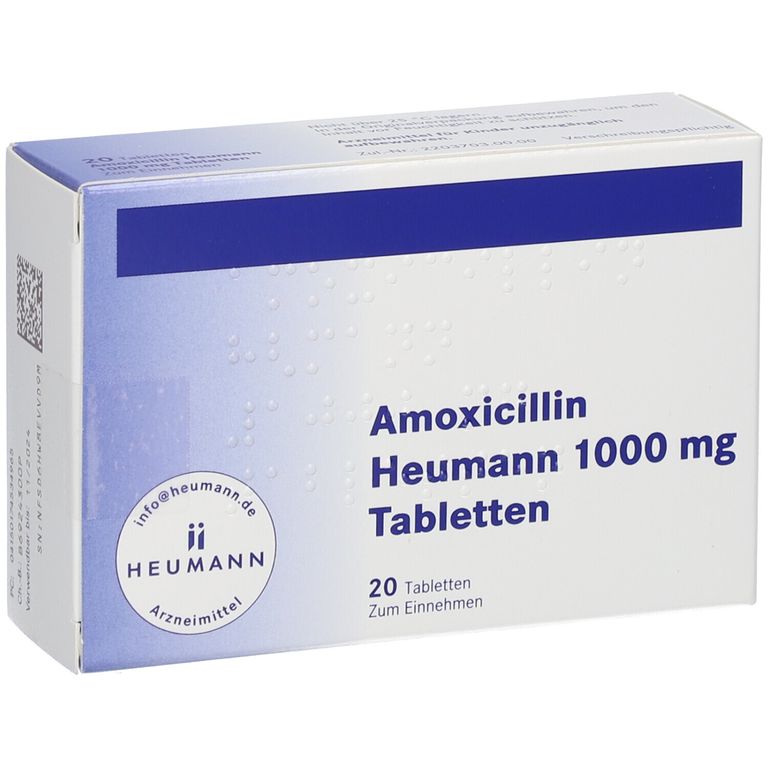AMOXICILLIN Heumann 1000 mg Tabletten 20 St mit dem ERezept kaufen