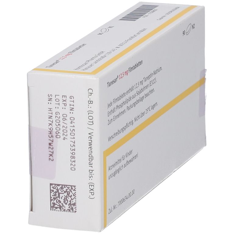 TIANESAN 12,5 mg Filmtabletten 90 St mit dem E-Rezept kaufen - Shop