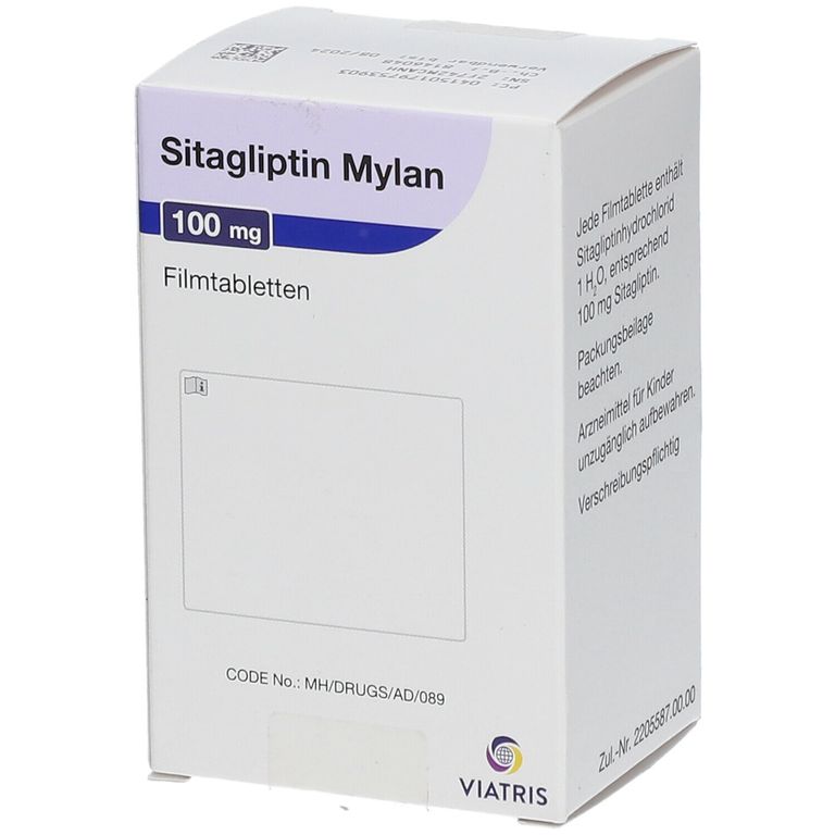 SITAGLIPTIN Mylan 100 mg Filmtabletten 98 St mit dem E-Rezept kaufen .