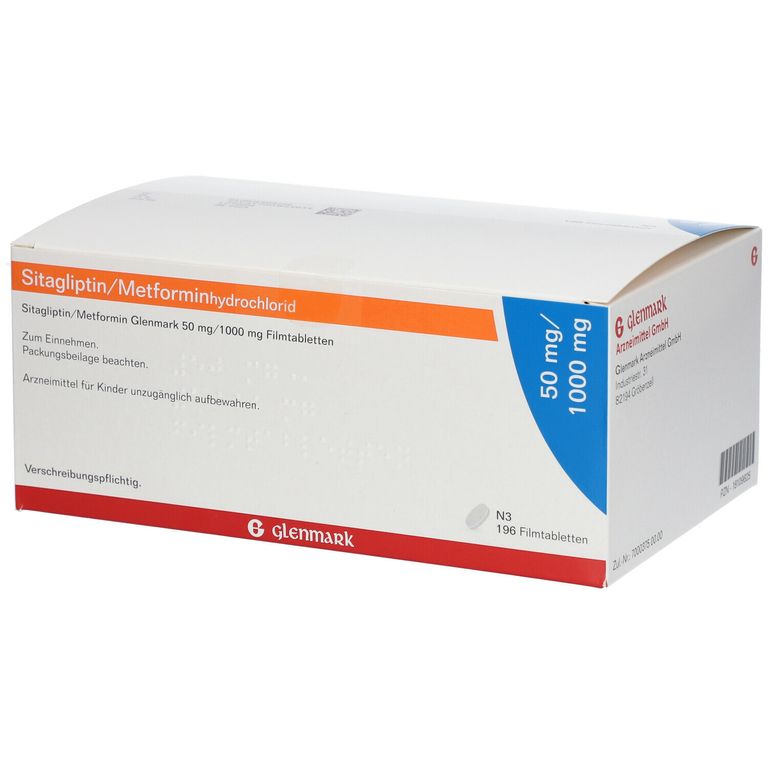 SITAGLIPTIN Metformin Glenmark 50 Mg 1000 Mg FTA 196 St Mit Dem E Rezept Kaufen Shop Apotheke