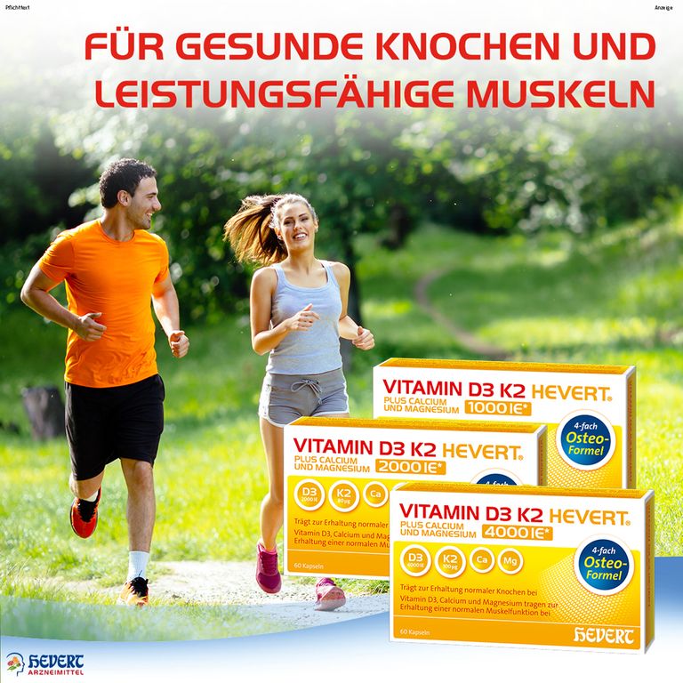 Vitamin D3 K2 Hevert® plus Calcium und Magnesium 4000 IE 60 St Shop