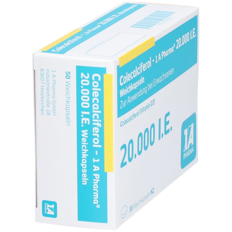COLECALCIFEROL-1A Pharma 20.000 I.E. Weichkapseln 50 St mit dem E ...