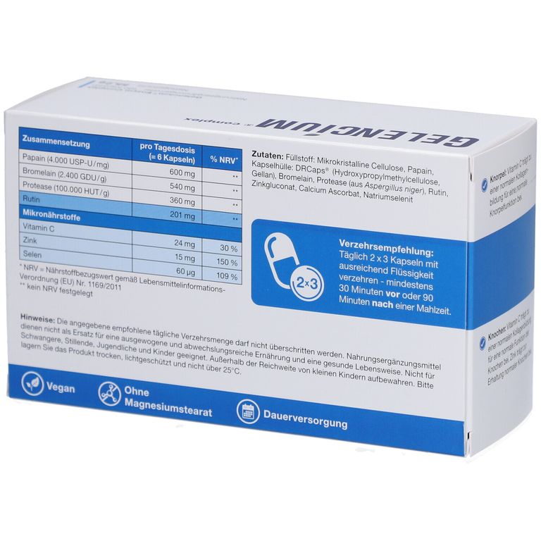 GELENCIUM® Enzym Complex hochdosiert mit Bromelain 100 St Shop Apotheke