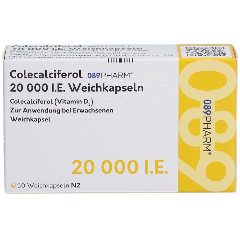 COLECALCIFEROL 089PHARM 20.000 I.E. Weichkapseln 50 St mit dem E-Rezept ...
