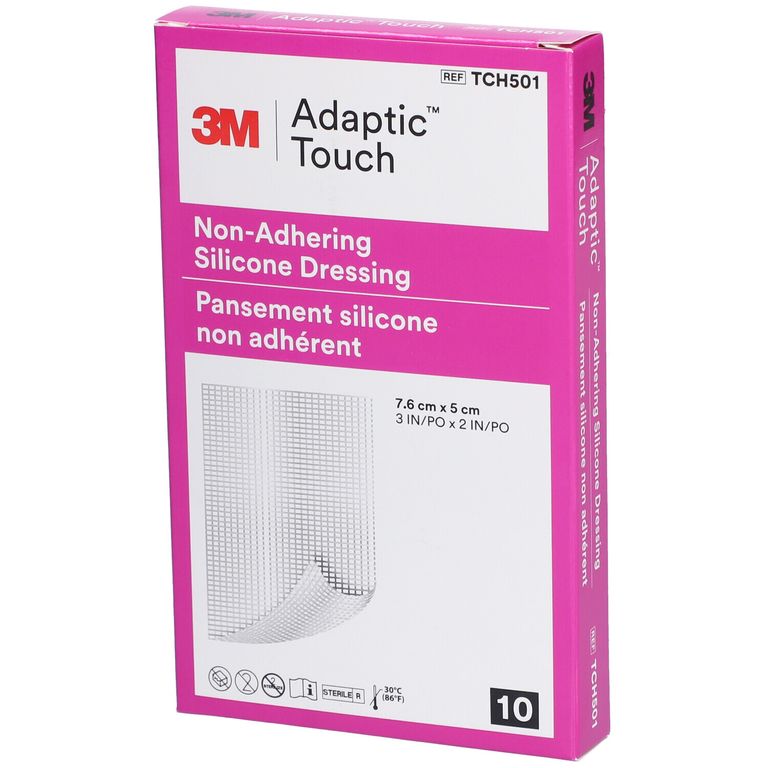 ADAPTIC TOUCH Pansement Silicone 5 x 7.6 cm 10 Pièces | Soin Cicatrisation Rapide main image 0