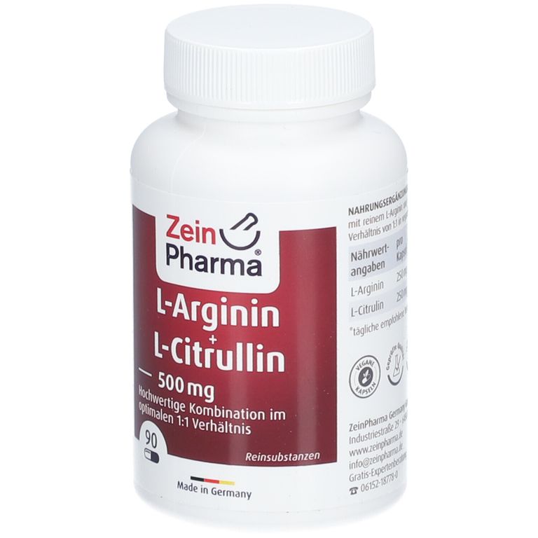 L-Arginin + L-Citrullin Kapseln 360 Stück - 6000mg Täglich Vegan