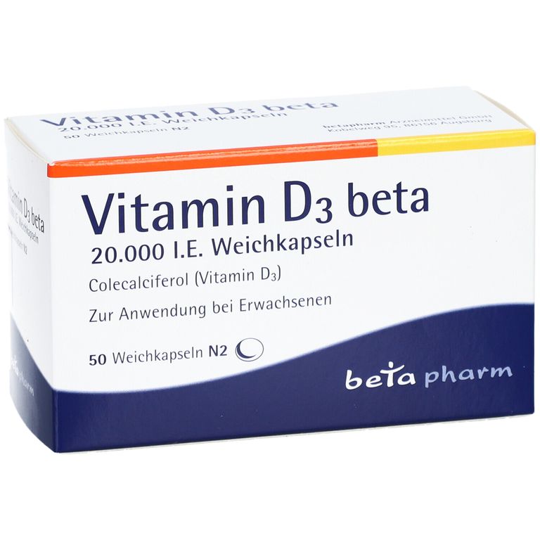 VITAMIN D3 BETA 20.000 I.E. Weichkapseln 50 St mit dem ERezept kaufen Shop Apotheke