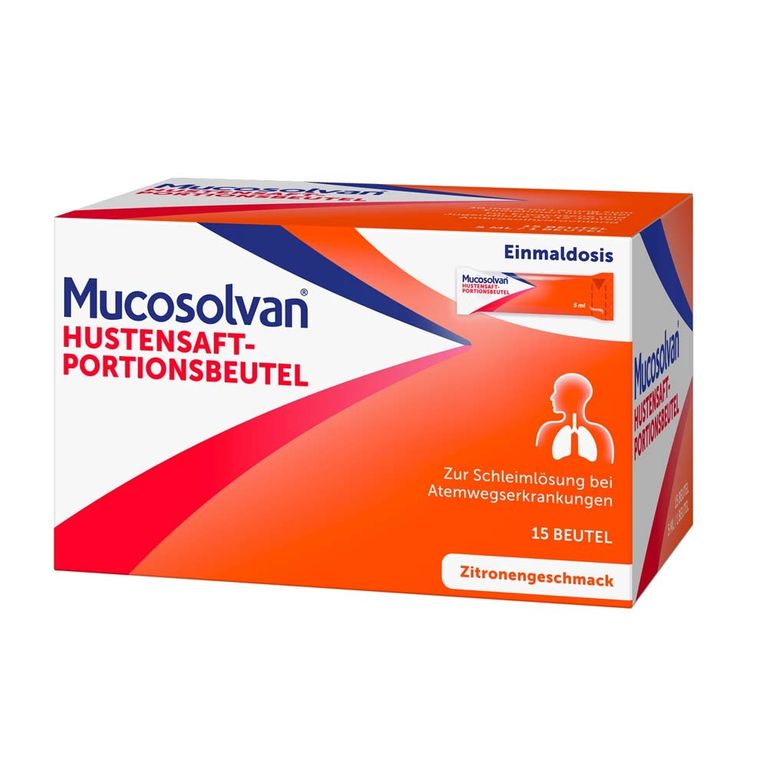 Mucosolvan® Hustensaft-Portionsbeutel mit 30mg Ambroxol 15x5 ml - Shop ...